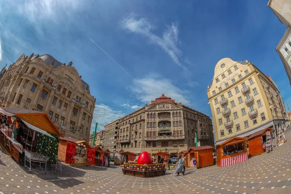 stock image Aspects from the street Easter fair with traditional products