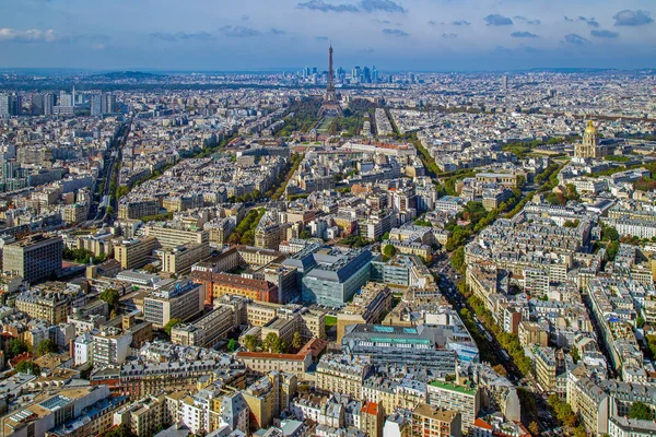 Panorama and aerial view of Paris, from Montparnasse tower — Stock Photo, Image