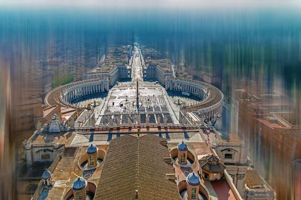 Vista aérea sobre la Plaza de San Pedro en la Ciudad del Vaticano — Foto de Stock