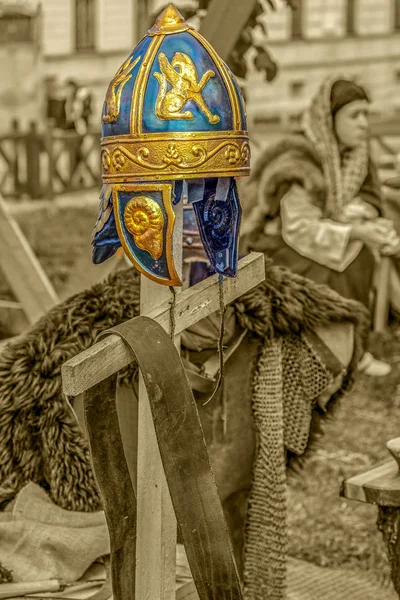 Dacische bestrijding helm — Stockfoto