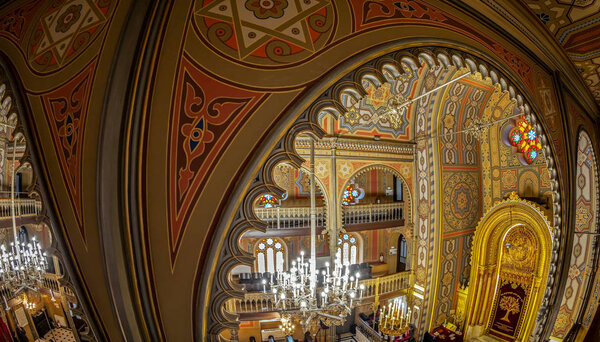 Inside of the synagogue Choral Temple, Bucharest, Romania