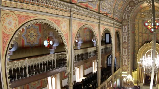 Boekarest Roemenië November 2019 Binnenkant Van Synagoge Choral Temple Een — Stockvideo