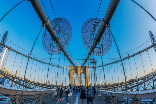 New York États Unis Mars 2020 Vue Grand Angle Pont — Photo