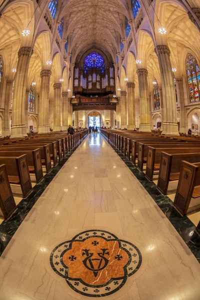 Нью Йорк Сша Марта 2020 Года Интерьер Собора Святого Патрика — стоковое фото