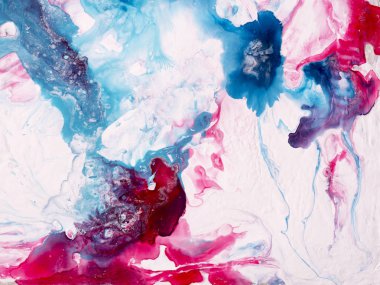 Mavi ve pembe boyalı sanat arka plan boyama doku el.