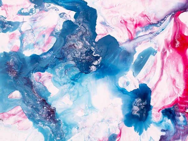 Синий и розовый ручная роспись абстрактного фона искусства, текстура живописи . — стоковое фото