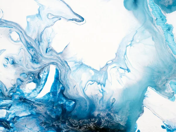 Mavi yaratıcı soyut el boyalı arka plan boyama doku.