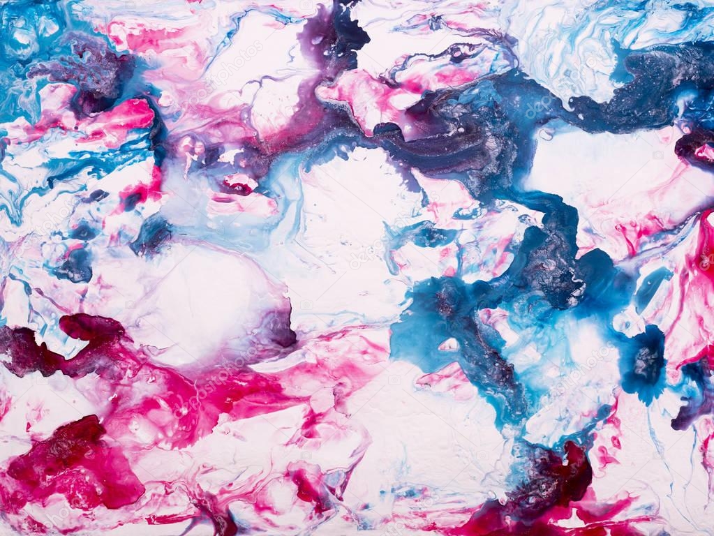 Blue and pink abstract hand painted background.