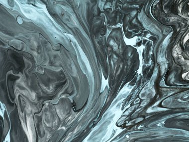 Arka plan siyah ve mavi mermer soyut el boyalı