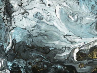 Arka plan siyah ve mavi mermer soyut el boyalı