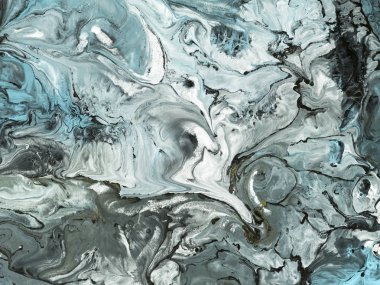 Arka plan siyah ve mavi mermer soyut el boyalı