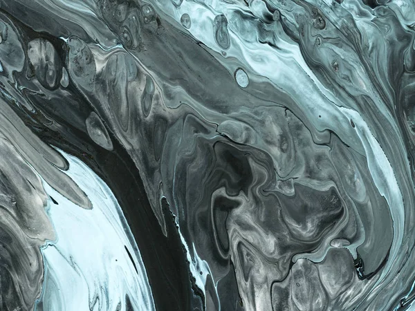 Černý a Modrý mramor abstraktní ručně malované pozadí — Stock fotografie