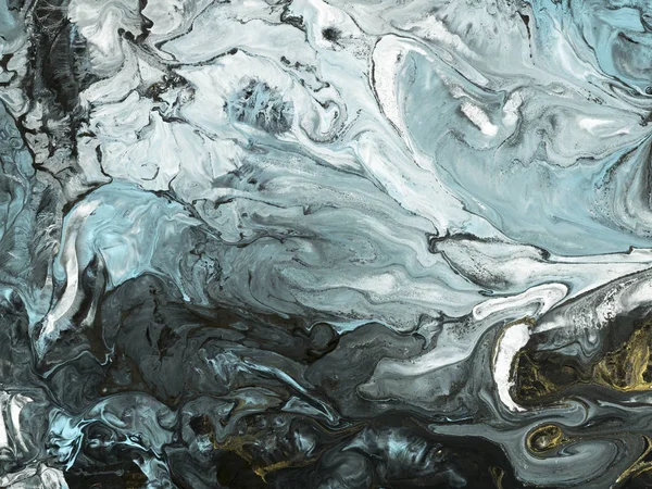 Arka plan siyah ve mavi mermer soyut el boyalı
