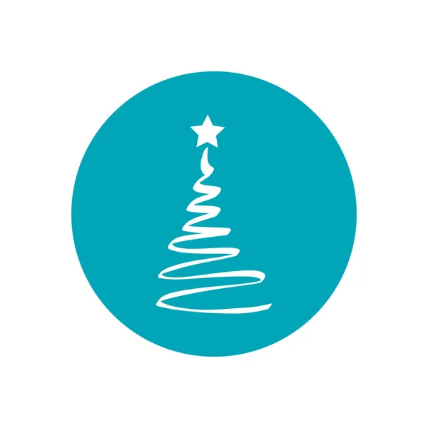 Albero di Natale icona blu, illustrazione vettoriale . — Vettoriale Stock
