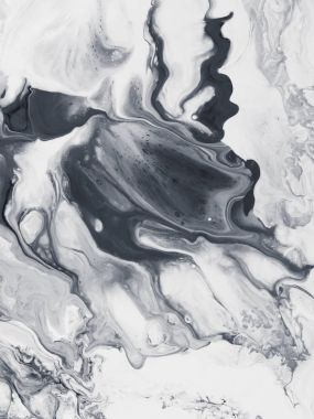 Siyah ve beyaz mermer soyut el boyalı arka plan