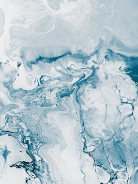 Mavi mermer soyut el boyalı arka plan