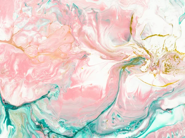 Tyrkysové a růžové malované pozadí — Stock fotografie