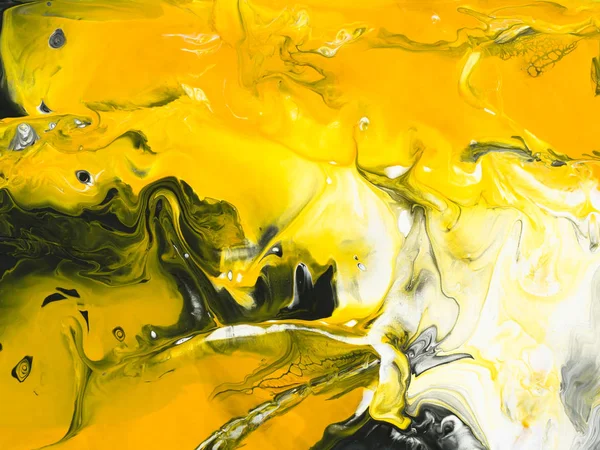 Arka plan siyah ve sarı mermer soyut el boyalı