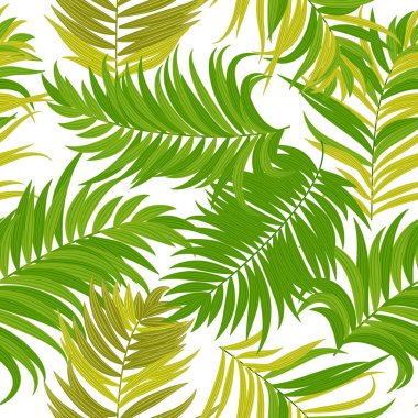Palmiye ağacının tropikal yaprak seamless modeli.