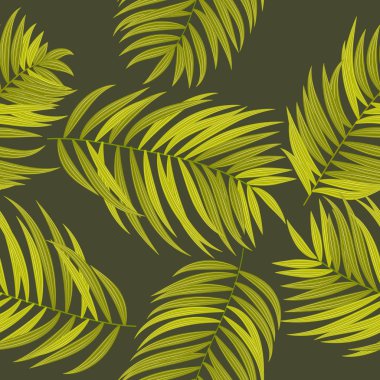 Palmiye ağacının tropikal yaprak seamless modeli.