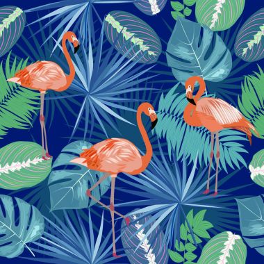 Dikişsiz desen kaplatırdım, tropikal palmiye ağacının yaprakları.