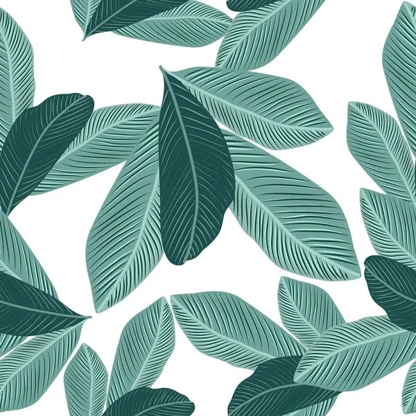 Vzor bezešvé tropické listy palmy. — Stockový vektor