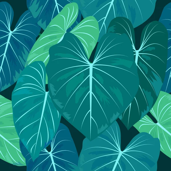 棕榈树热带树叶的无缝模式. — 图库矢量图片