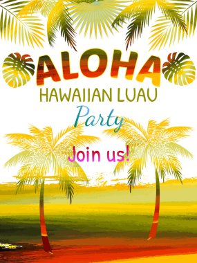 Aloha, Hawaiian parti şablonu davet