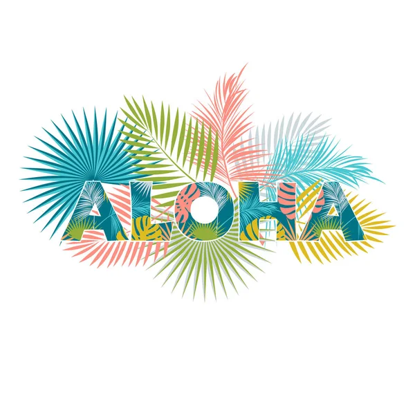 알로하 하와이 알로하 티셔츠 디자인 포스터 전단지 최고의 크리에이 디자인 — 스톡 벡터