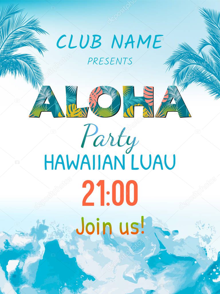 Luau invitation blank Aloha, Hawaiian Party Template Invitation Luau invitation blank Aloha, Hawaiian Party Template Invitation
