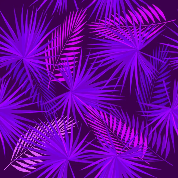 Ultra violet sömlösa mönster av tropiska lämnar av Palm. — Stock vektor