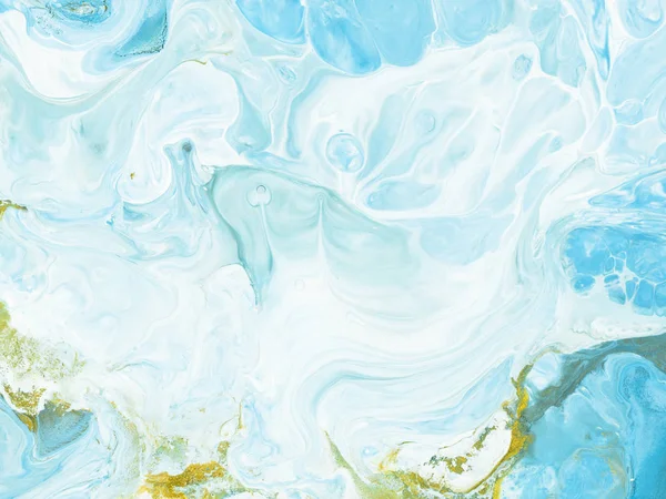 青および金大理石抽象的な手描きの背景 — ストック写真