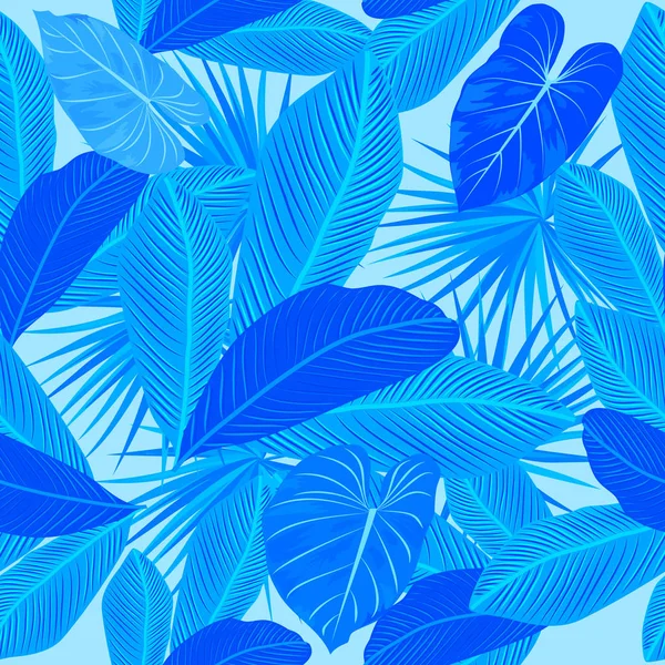 Nahtloses Vektormuster tropischer Palmenblätter — Stockvektor