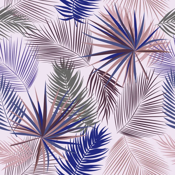 Modèle vectoriel sans couture des feuilles tropicales de palmier — Image vectorielle