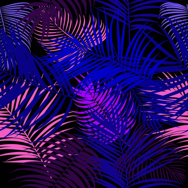 Patrón vectorial inconsútil de hojas tropicales de palmera — Vector de stock