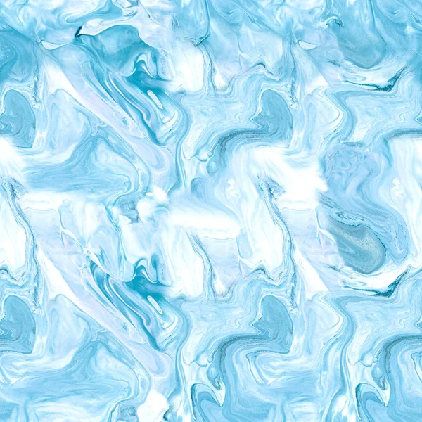 Seamless mönster, blå marmor abstrakt handmålade bakgrund — Stockfoto