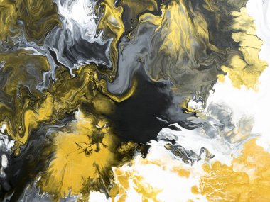 Adam siyah ve beyaz altın mermer soyut el ile boyalı