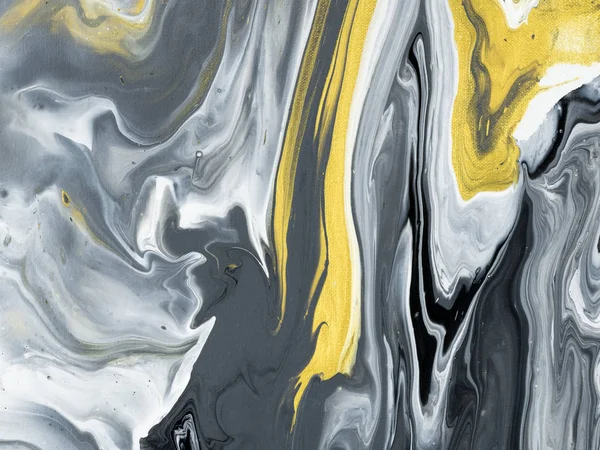 Svart och vitt med guld marmor abstrakt hand målade bak — Stockfoto