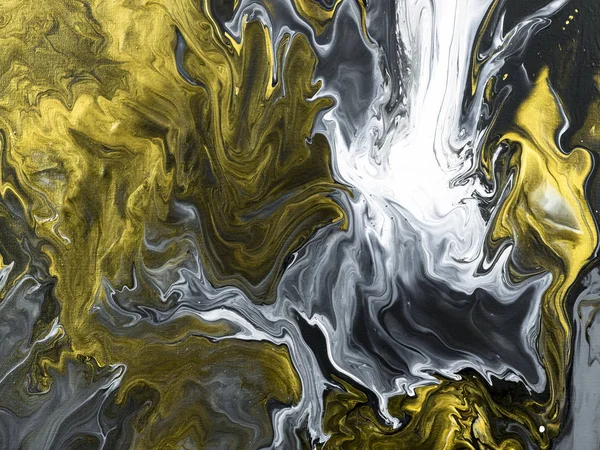 Adam siyah ve beyaz altın mermer soyut el ile boyalı