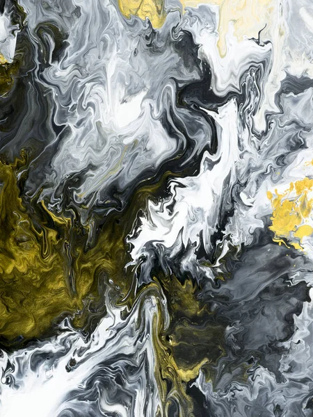 Black and white with gold marble abstract hand painted backgroun