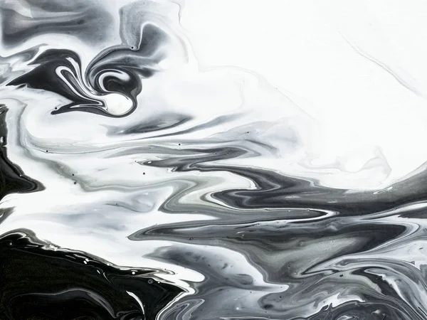 Černá a bílá mramorová abstraktní ručně malované pozadí — Stock fotografie