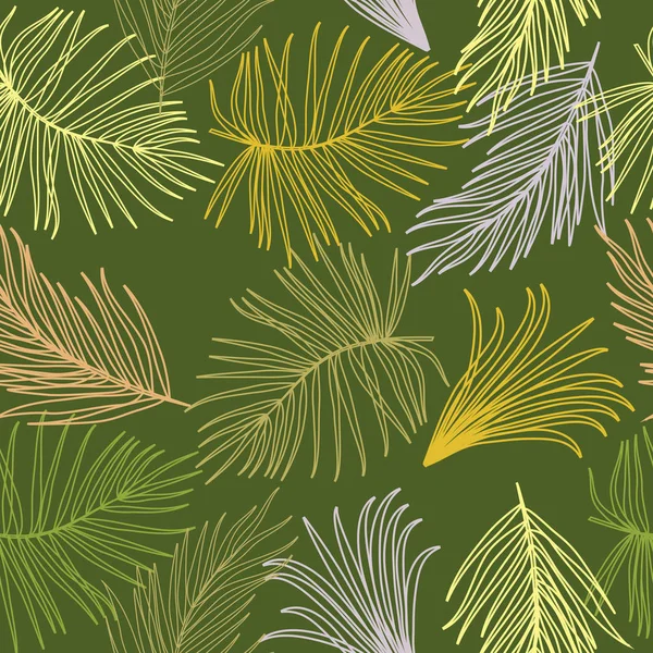 Feuilles tropicales motif sans couture, vecteur — Image vectorielle