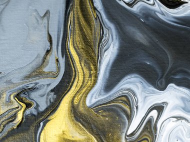 Adam siyah ve beyaz altın mermer soyut el ile boyalı