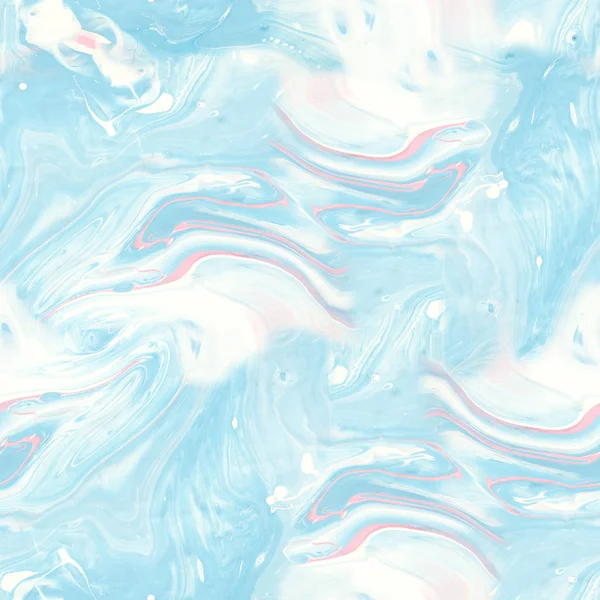 Modrý mramor abstraktní ručně malované vzor bezešvé — Stock fotografie