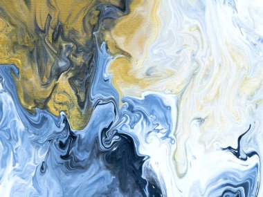 Mavi mermer soyut el boyalı arka plan