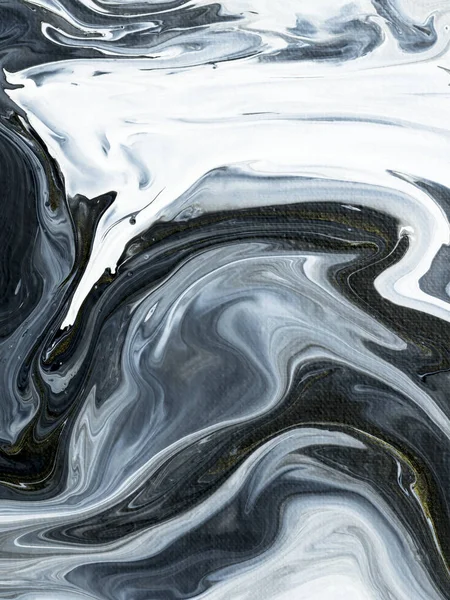 Czarno-białe marmurowe streszczenie ręcznie malowane tła — Zdjęcie stockowe