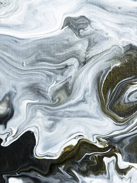 Svart och vit marmor abstrakt handmålade bakgrund — Stockfoto
