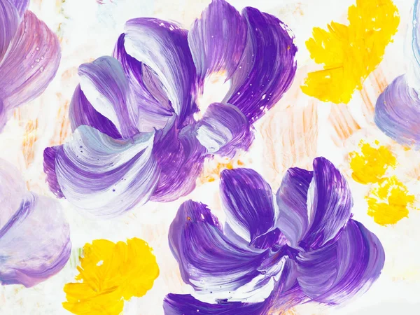 Абстрактні барвисті квіти, ручний пофарбований фон — стокове фото