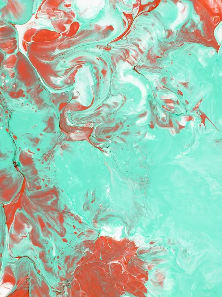Fondo pintado a mano abstracto de mármol verde y rojo — Foto de Stock