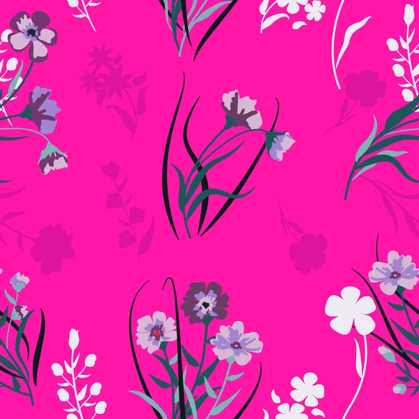 Seamless Pattern Floral Print Textile Cloth Wallpaper Scrapbooking Wrapping Vector — Stock Vector